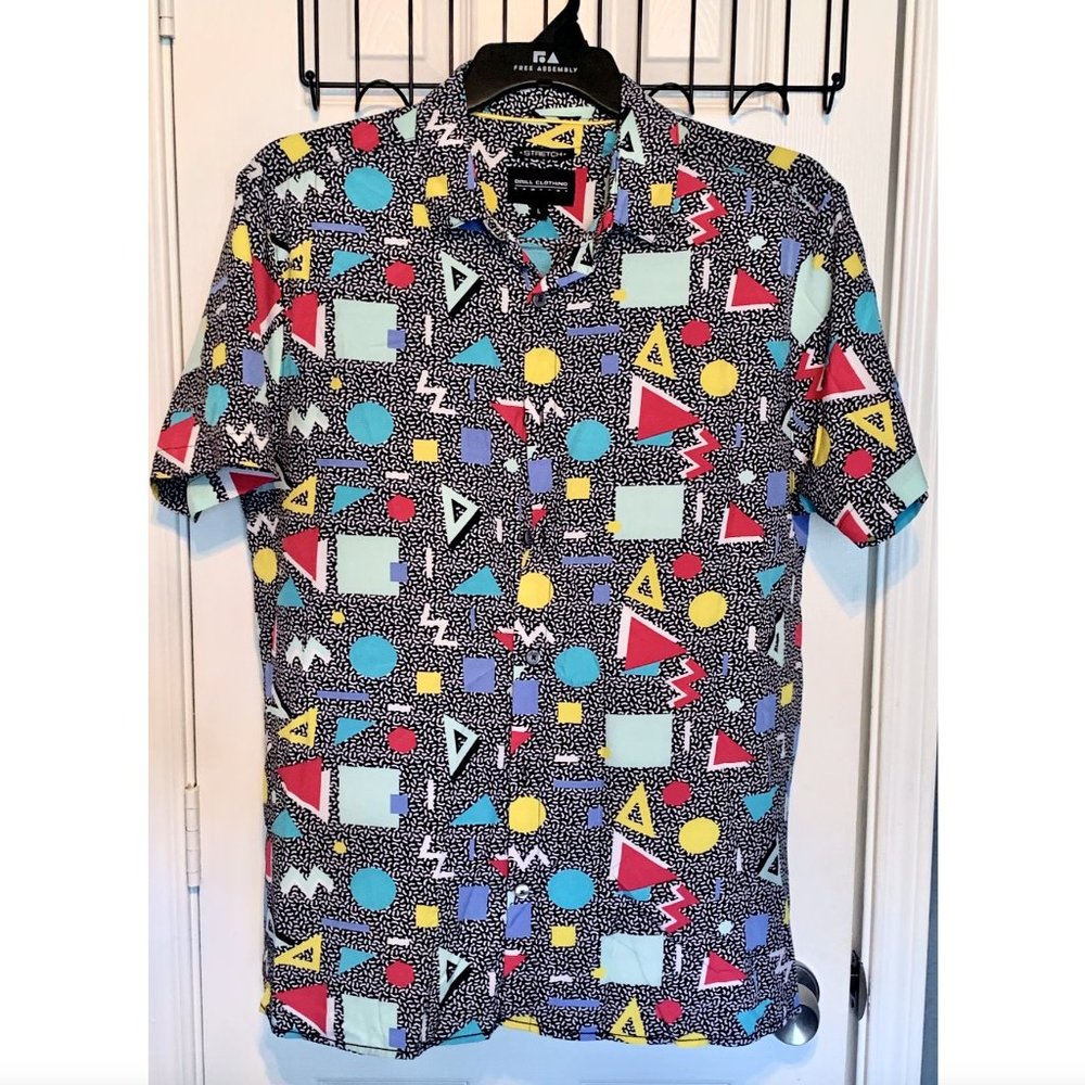 80's Retro Pattern Button Up